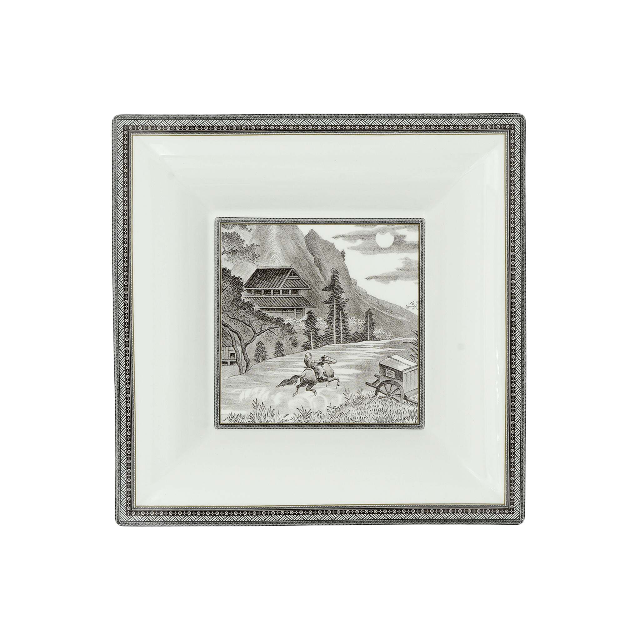 Gien Square Candy Tray XL - Le Cavalier Des Steppes Candy Dish