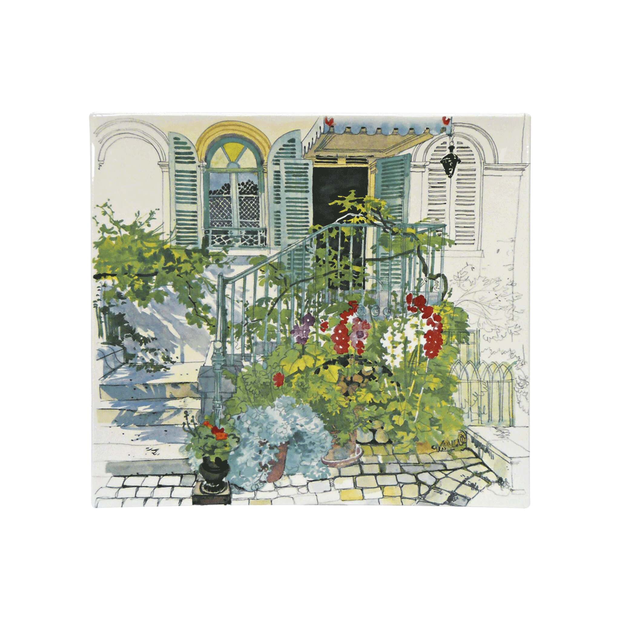Gien Square Plate - Paris Giverny