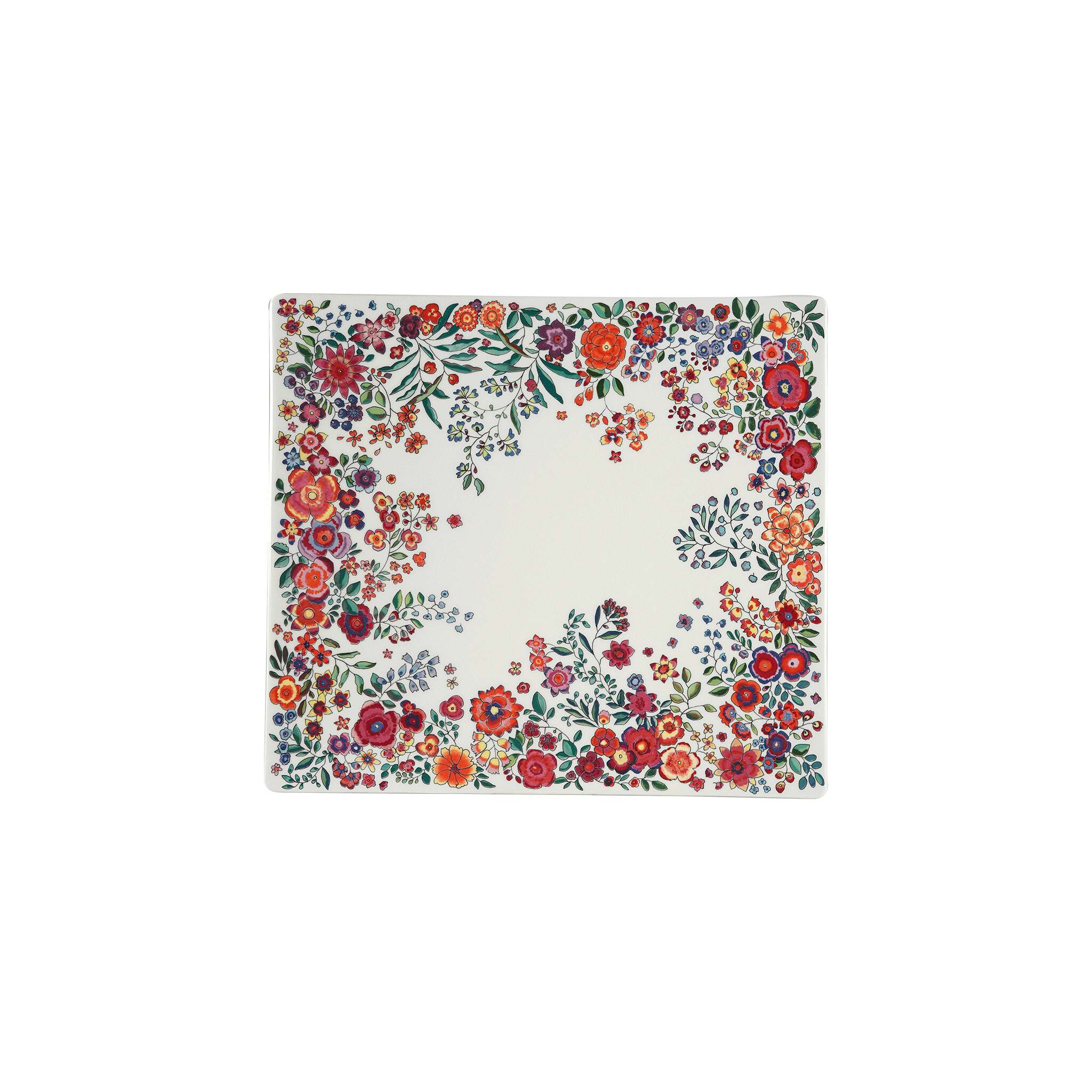 Gien Square Plate - Poésie