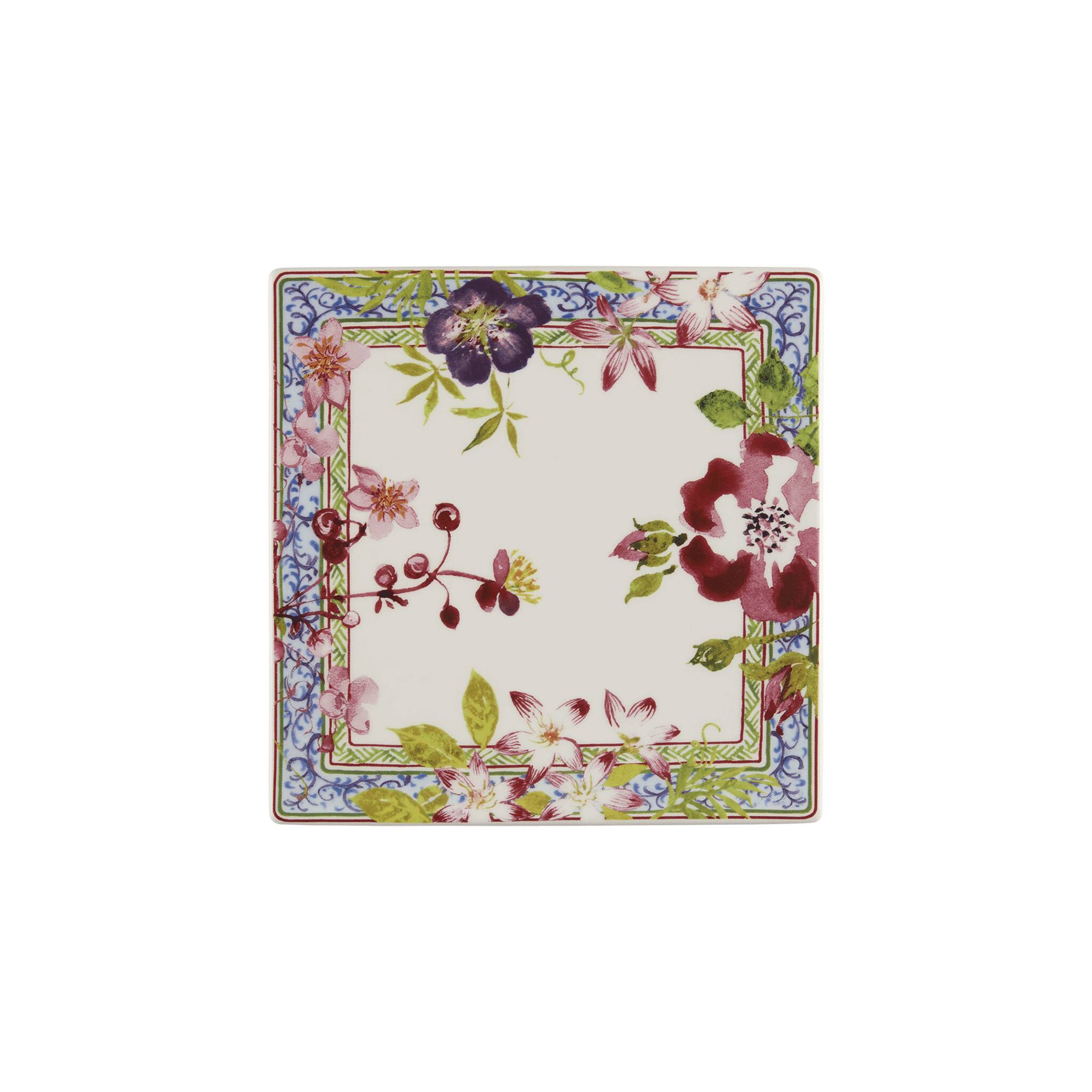 Gien Square Plate, Small - Millefleurs