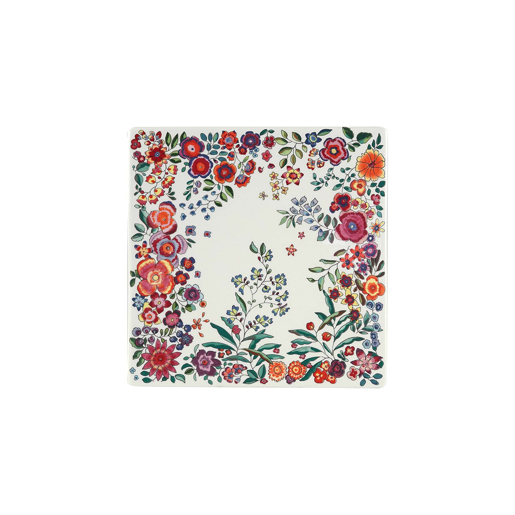 Gien Square Plate, Small - Poésie