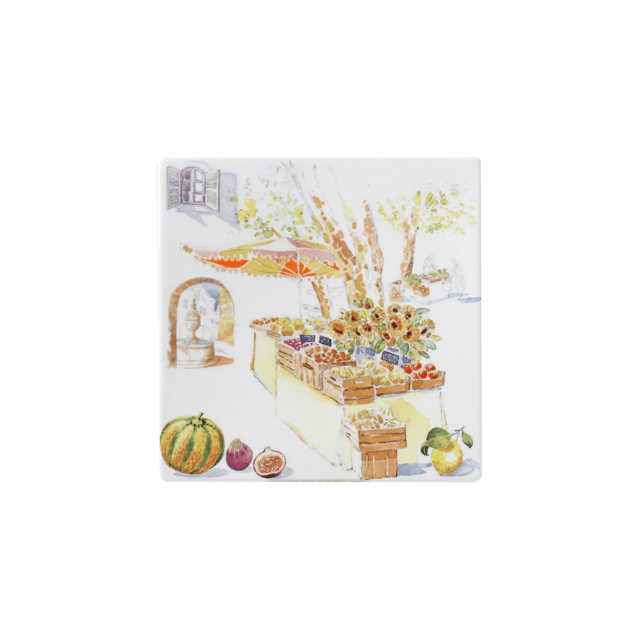 Gien Square Plate, Small - Provence