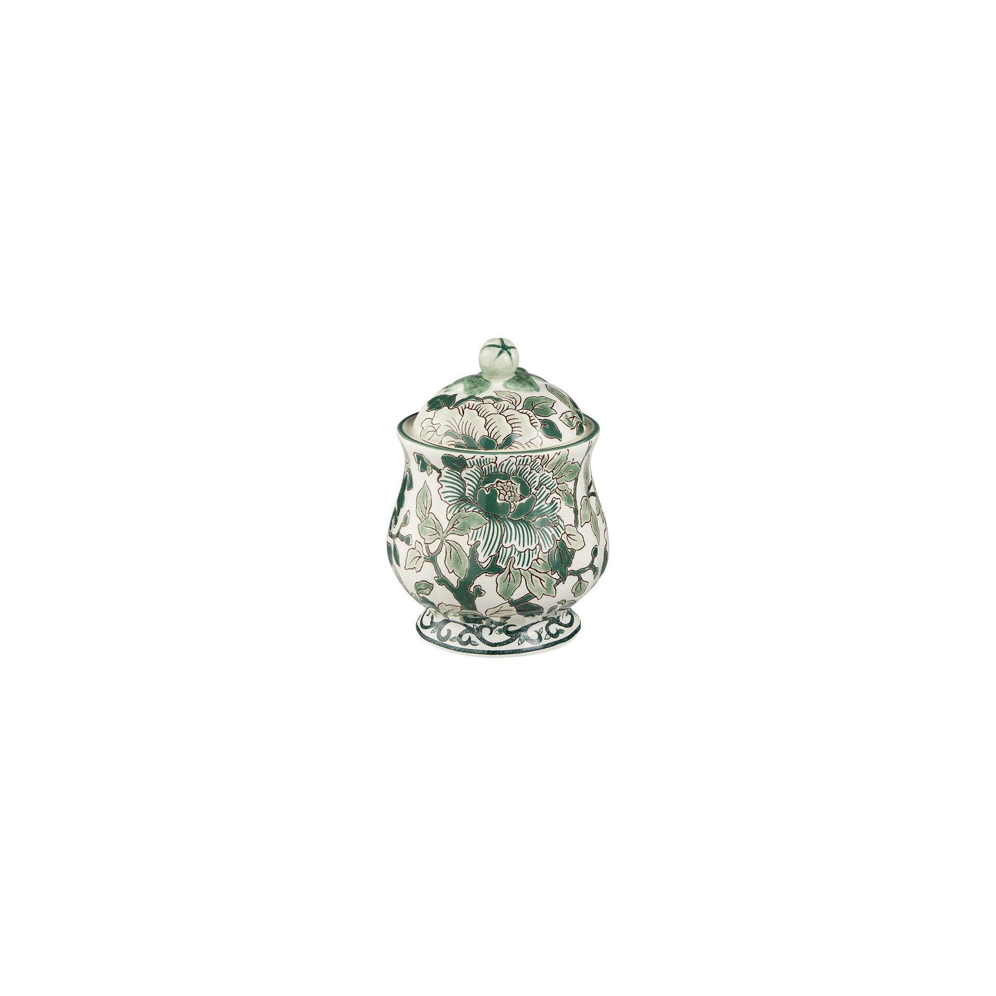 Gien Sugar Bowl - Pivoines Vertes