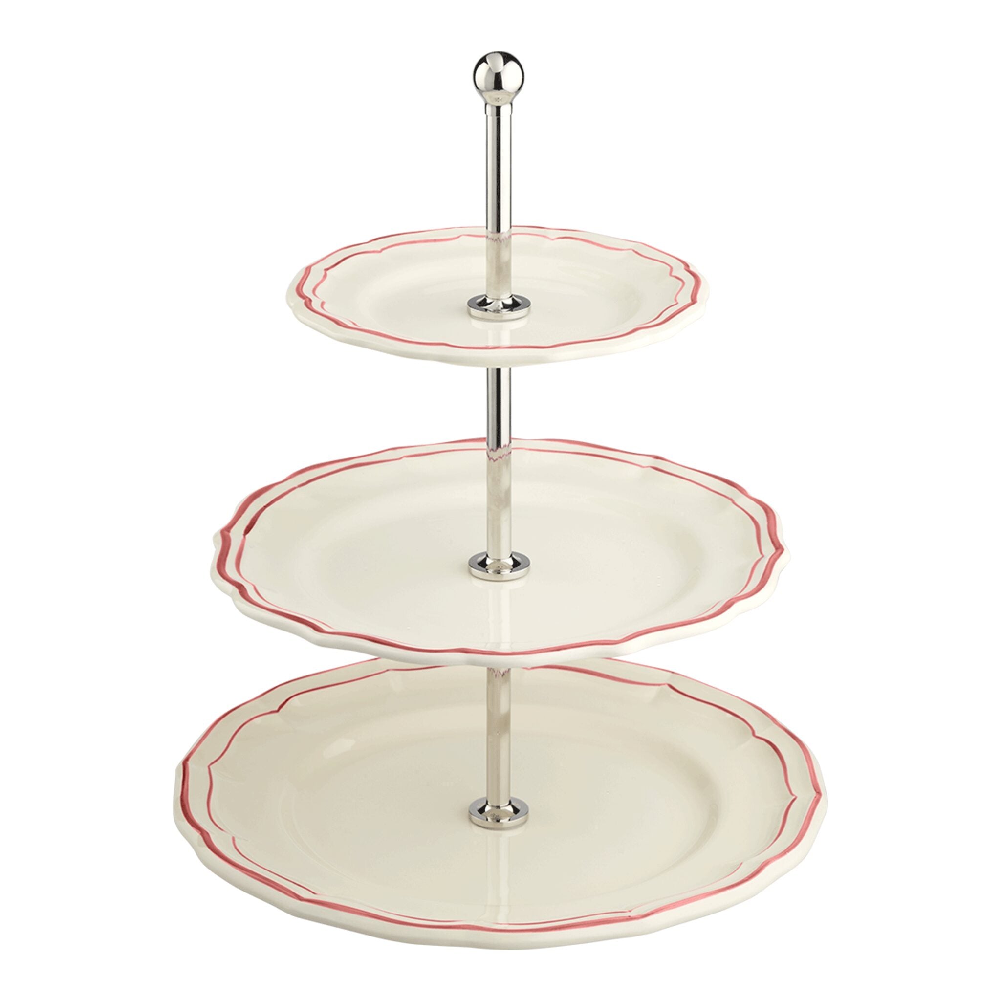 Gien Three-tier Cake Stand - Filet Coral