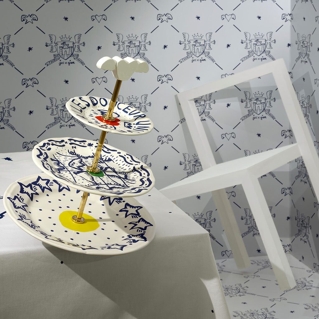 Gien Three-tier Cake Stand - L'Archipel Sentimental, alternate view