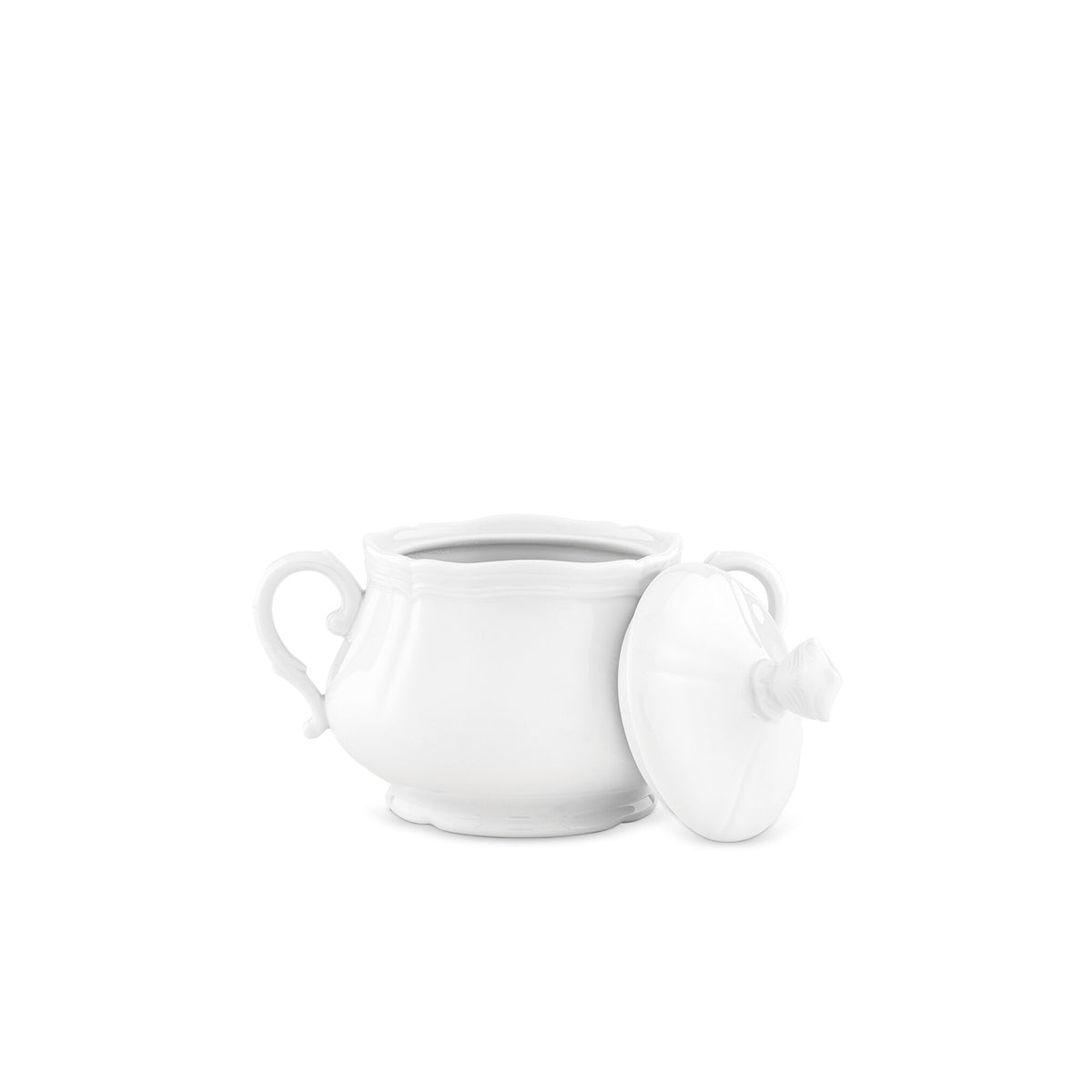 Ginori 1735 Antico Doccia Large Sugar Bowl, White, view 3