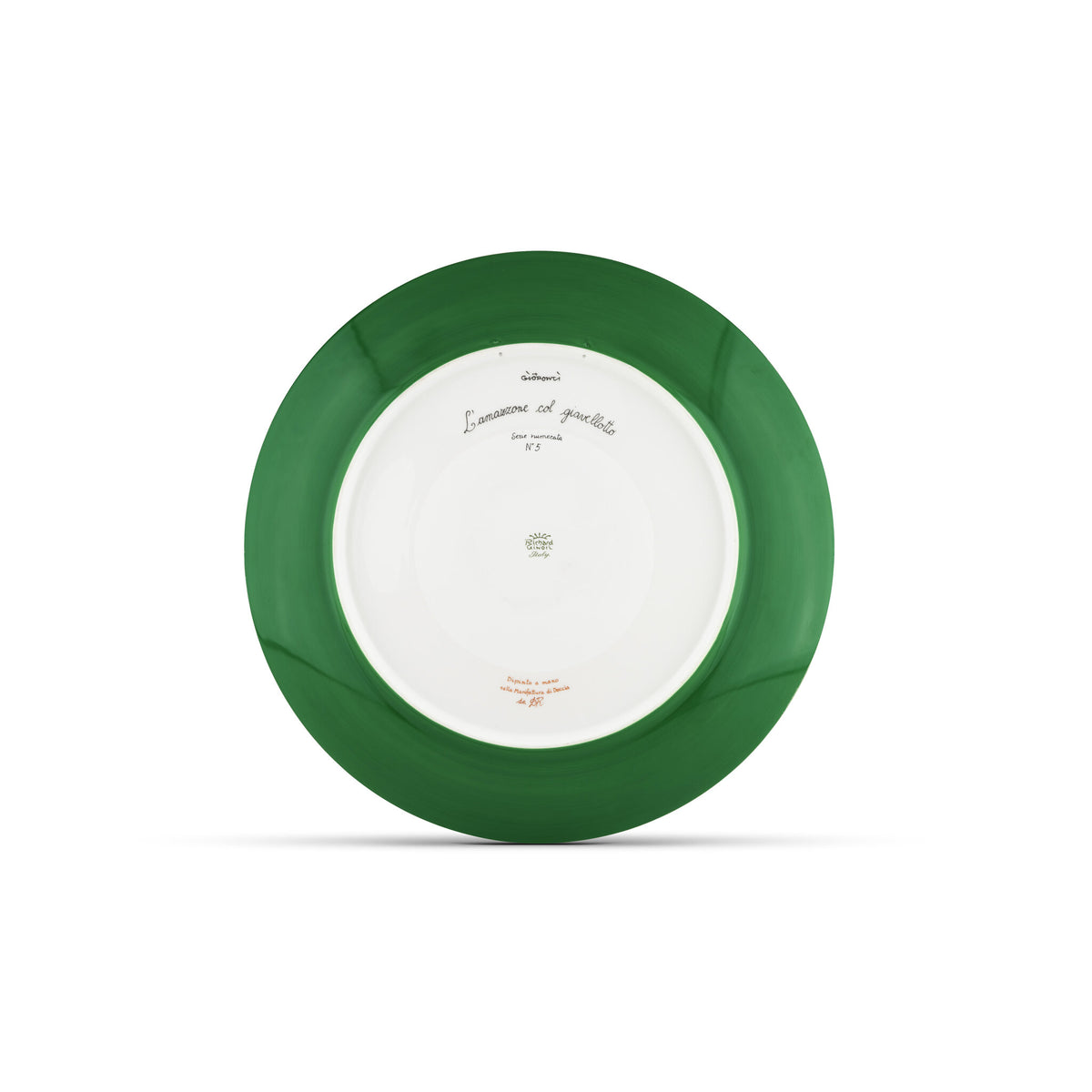 Ginori 1735 Arte di Gio Ponti La Venatoria Plate, Amazzone con Giavellotto Green, view 5