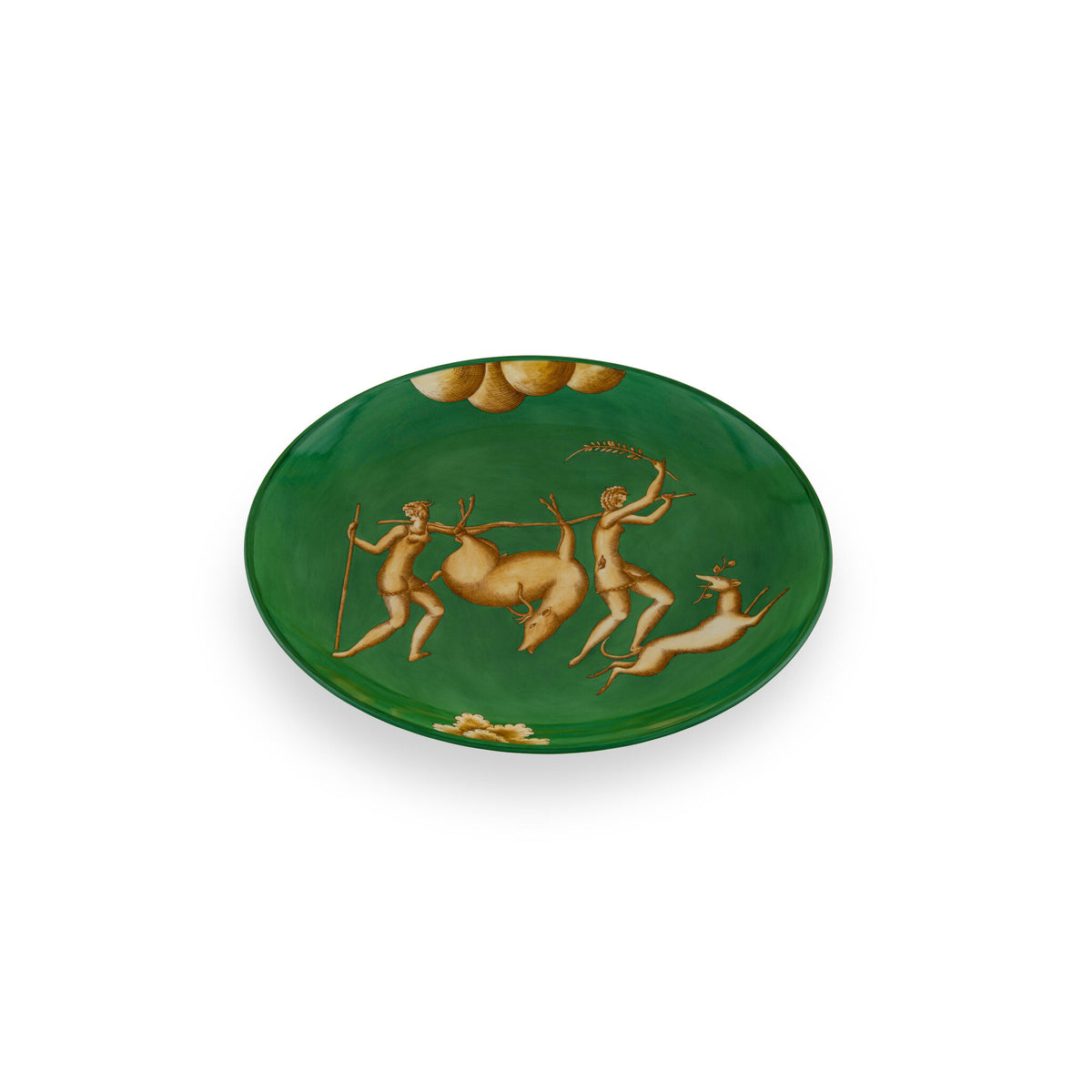 Ginori 1735 Arte di Gio Ponti La Venatoria Plate, Trasporto del Daino Green, view 2