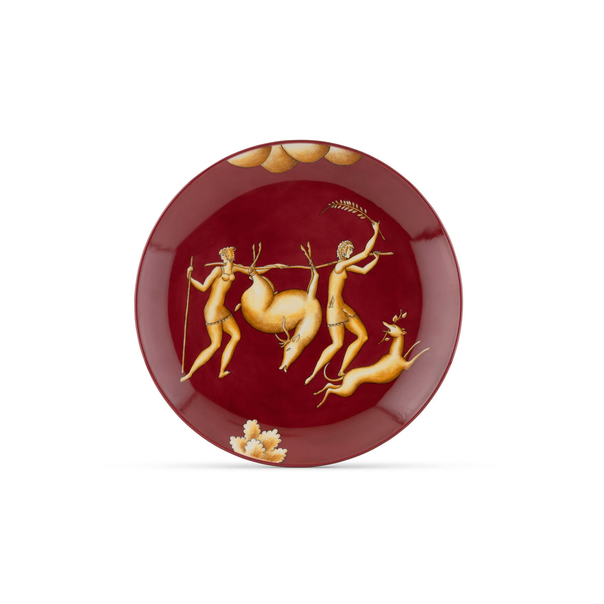 Ginori 1735 Arte di Gio Ponti La Venatoria Plate, Trasporto del Daino Red