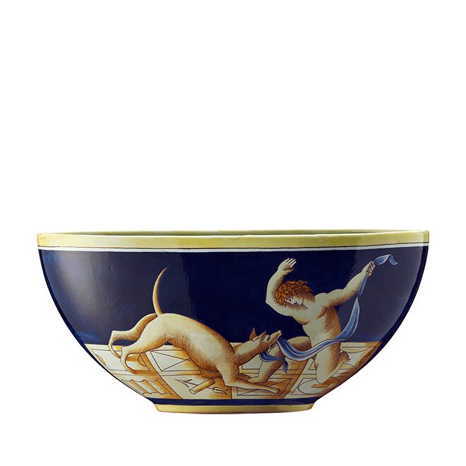 Ginori 1735 Arte di Gio Ponti Putto con Cane Bowl, Conversazione Classica