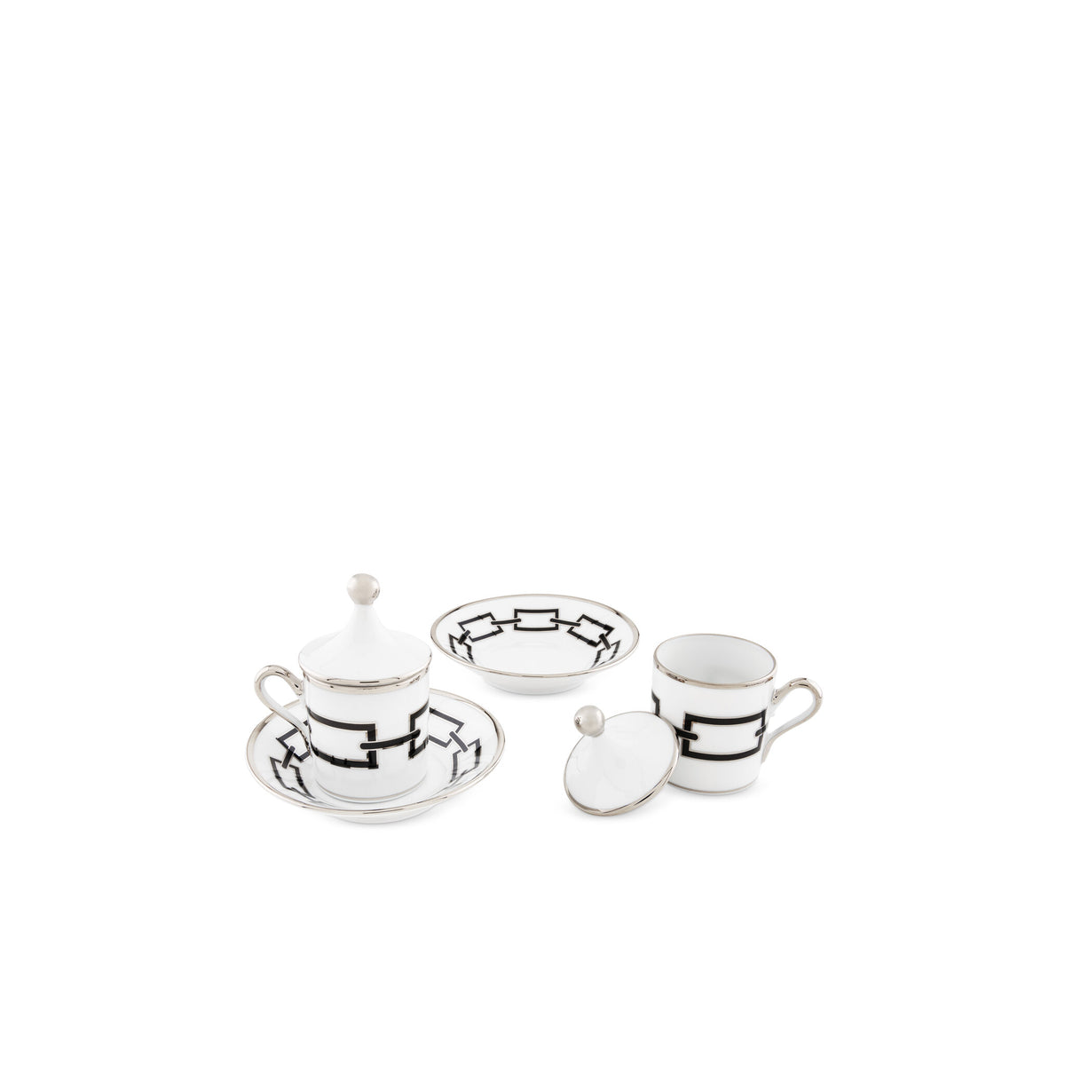 Ginori 1735 Catene Espresso Set for Two, Black, view 2