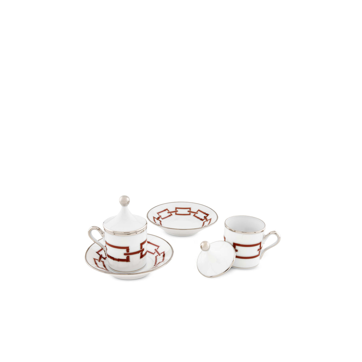 Ginori 1735 Catene Espresso Set for Two, Scarlatto, view 2