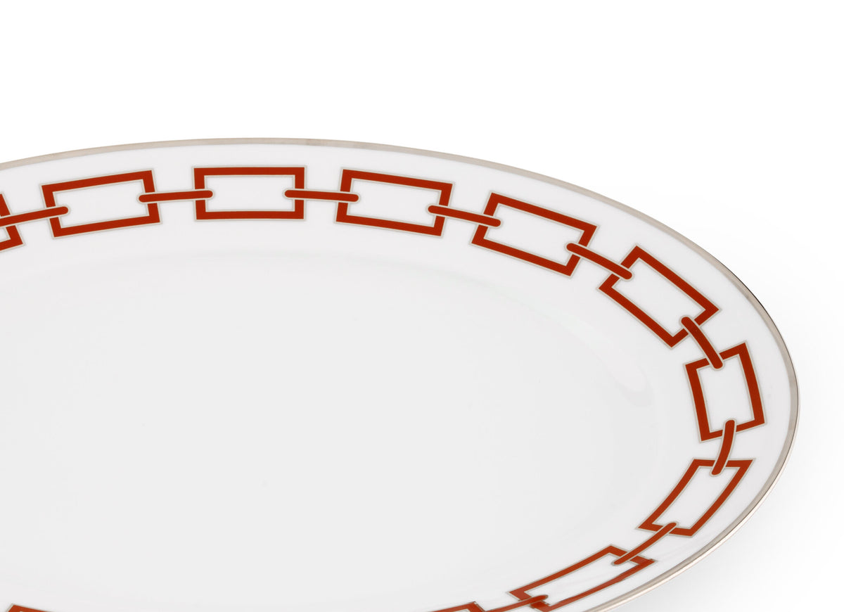 Ginori 1735 Catene Large Oval Platter, Scarlatto, view 3
