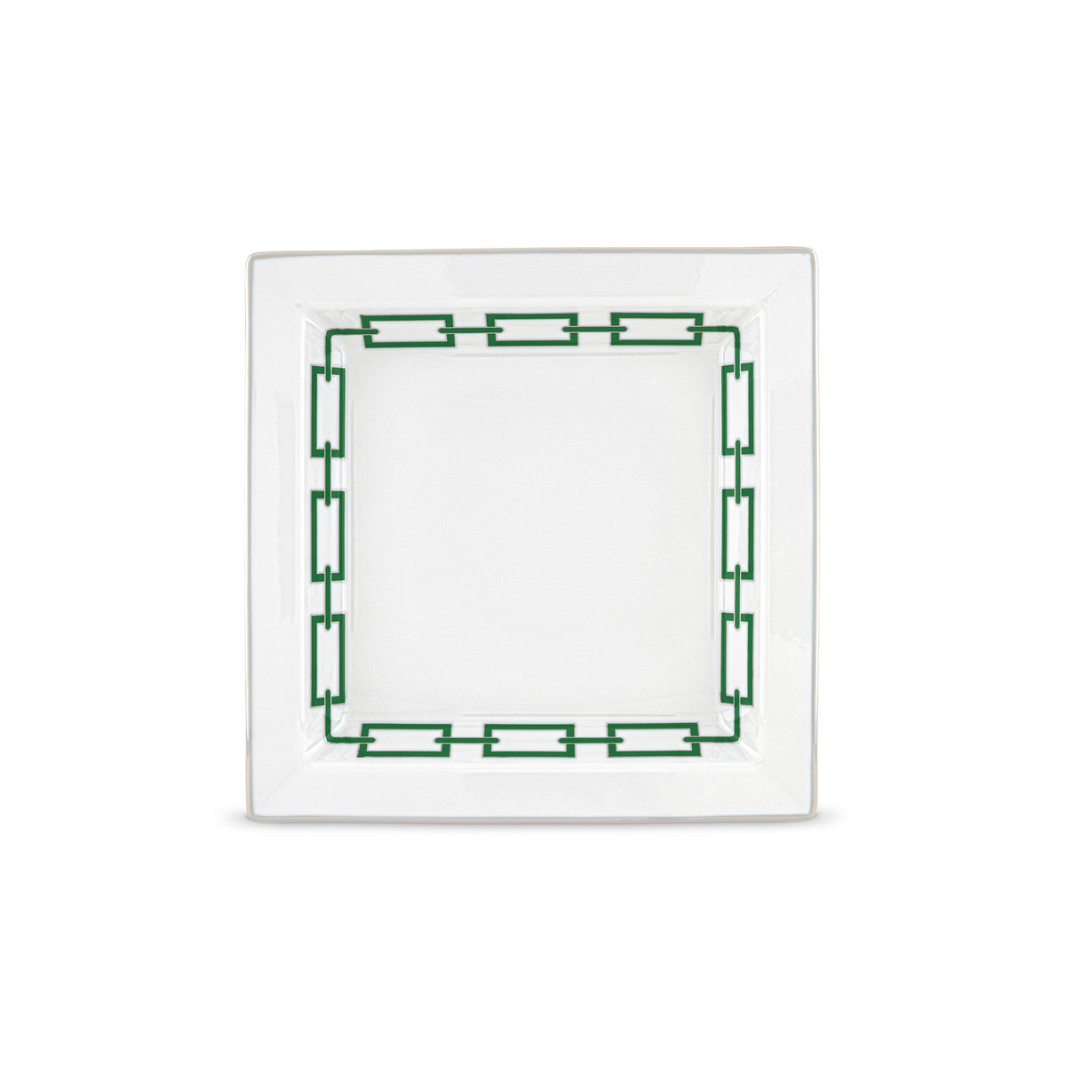 Ginori 1735 Catene Large Square Change Tray, Smeraldo