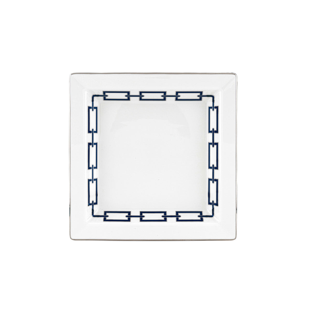Ginori 1735 Catene Large Square Change Tray, Zaffiro