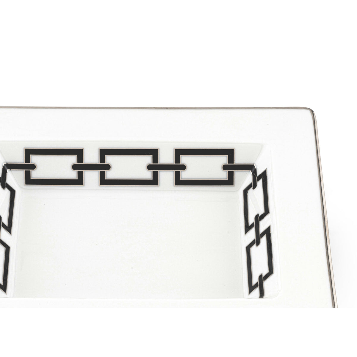 Ginori 1735 Catene Rectangular Change Tray, Black, view 3