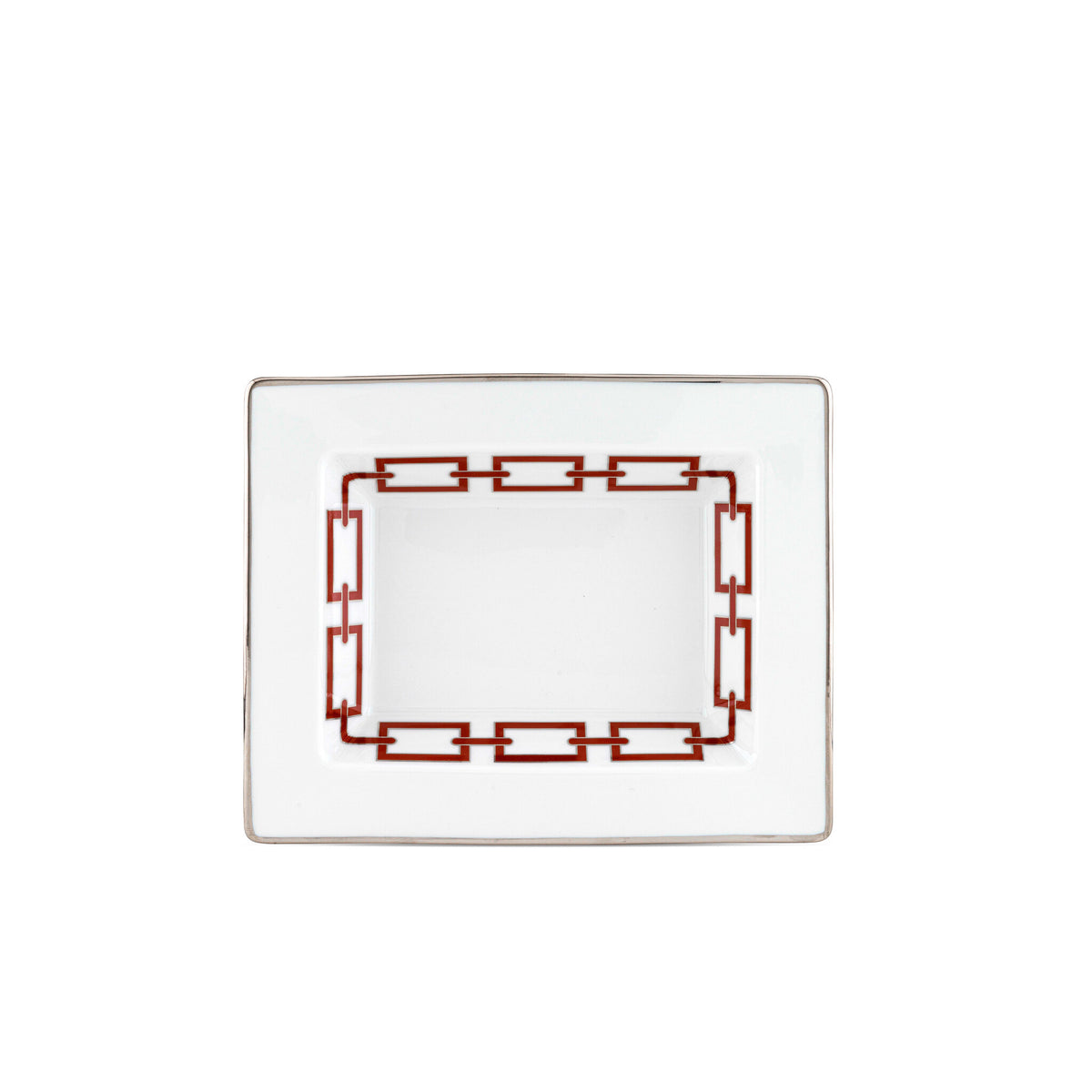 Ginori 1735 Catene Rectangular Change Tray, Scarlatto