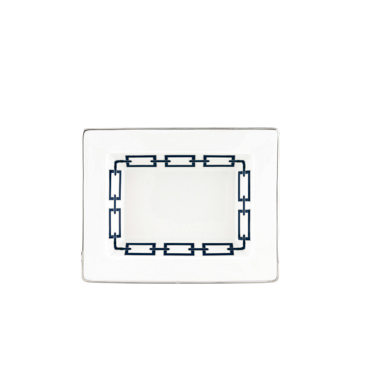 Ginori 1735 Catene Rectangular Change Tray, Zaffiro
