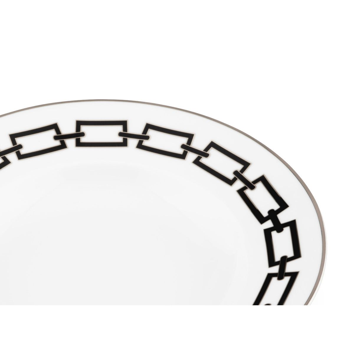 Ginori 1735 Catene Soup Plate, Black, view 3