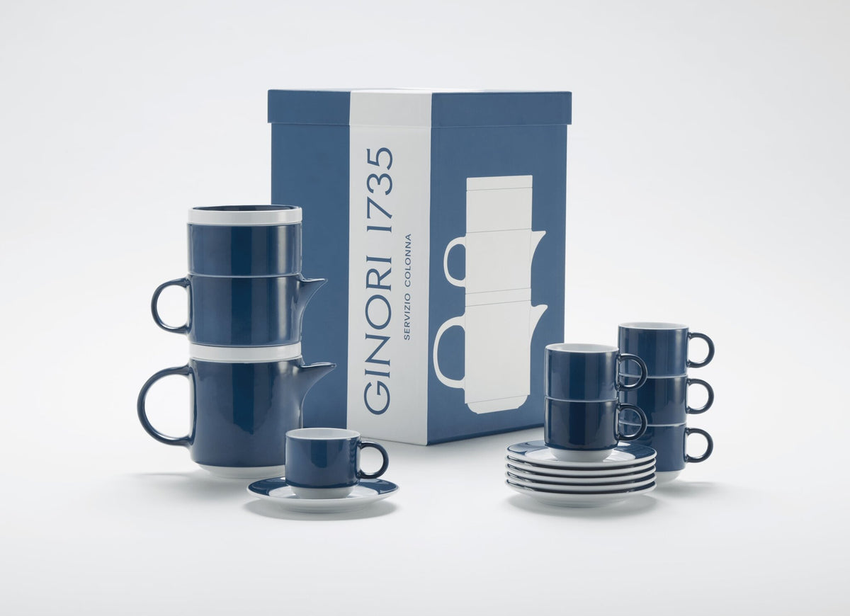Ginori 1735 Colonna Re-Edition Espresso Set for 6, Blue, view 5