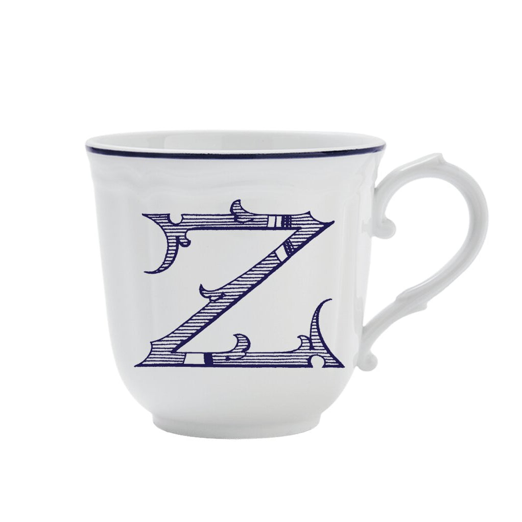 Ginori 1735 Corona Monogram Letter Mug, Blue – Letter Z