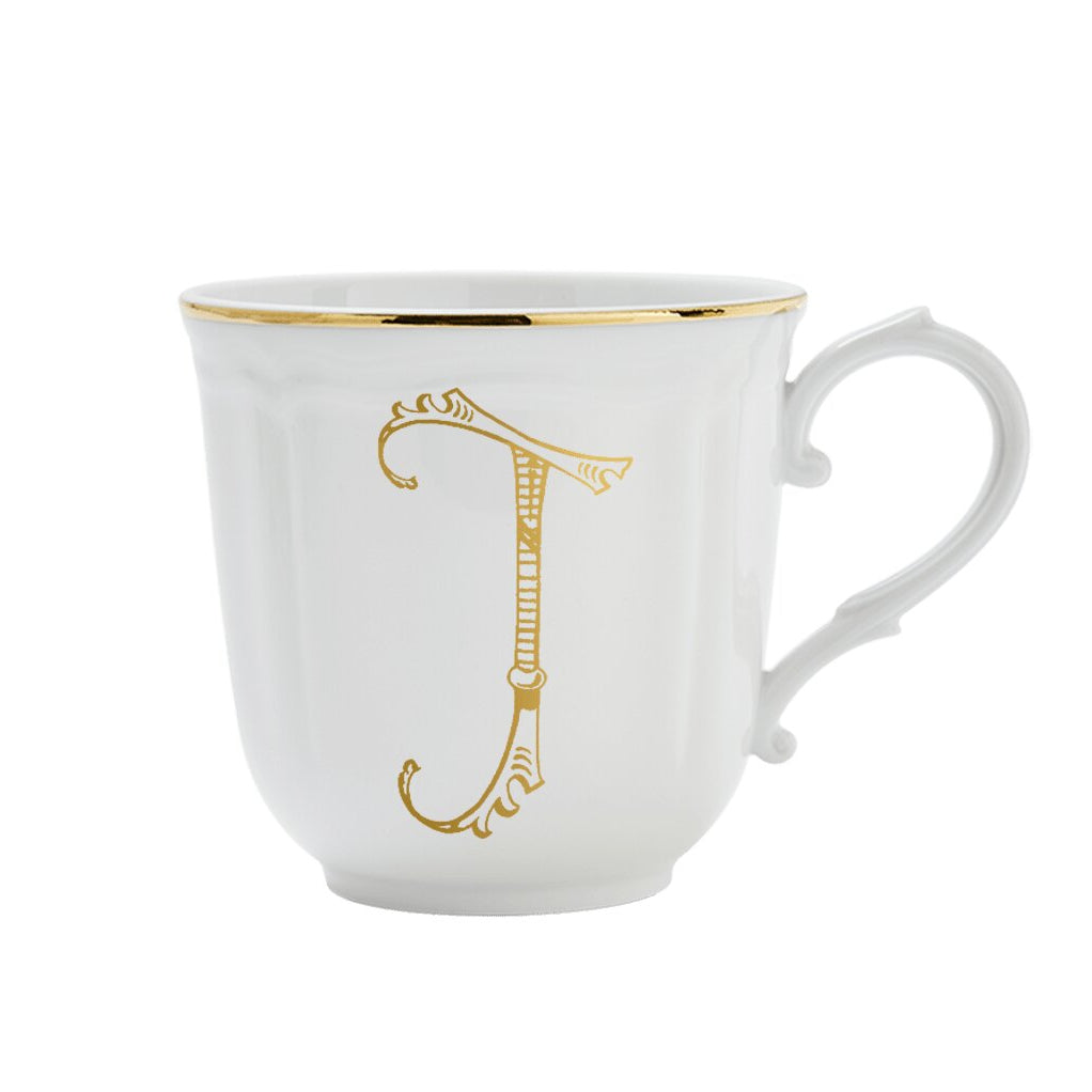 Ginori 1735 Corona Monogram Letter Mug, Gold – Letter J