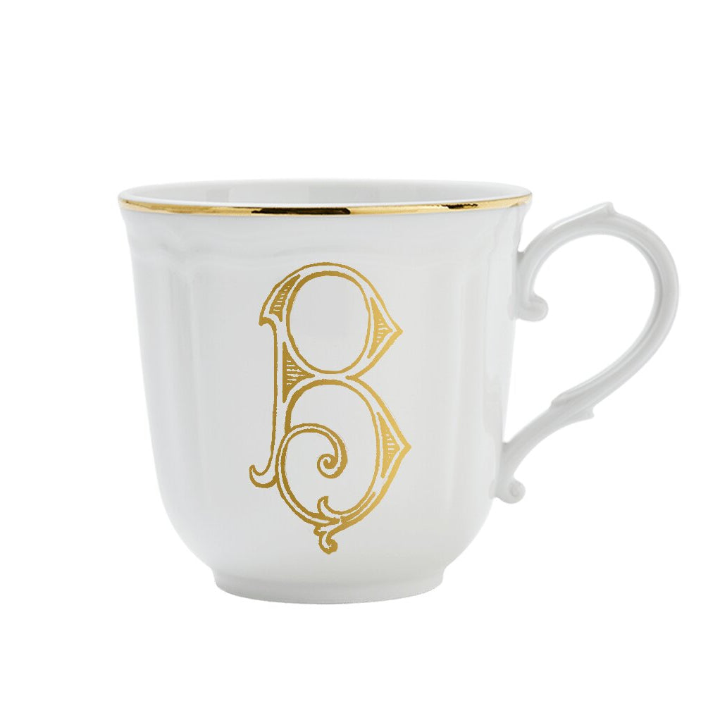 Ginori 1735 Corona Monogram Letter Mug, Gold – Letter B