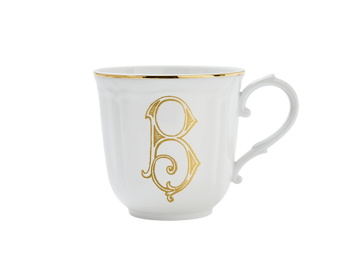 Ginori 1735 Corona Monogram Letter Mug, Gold – Letter B