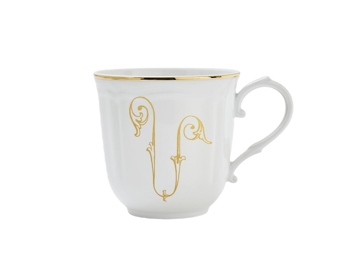 Ginori 1735 Corona Monogram Letter Mug, Gold – Letter U