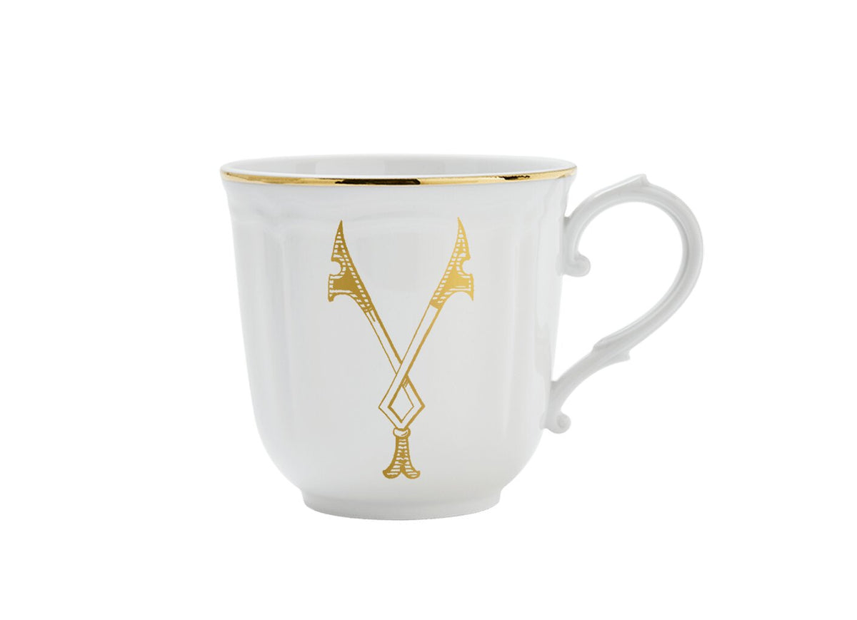 Ginori 1735 Corona Monogram Letter Mug, Gold – Letter Y
