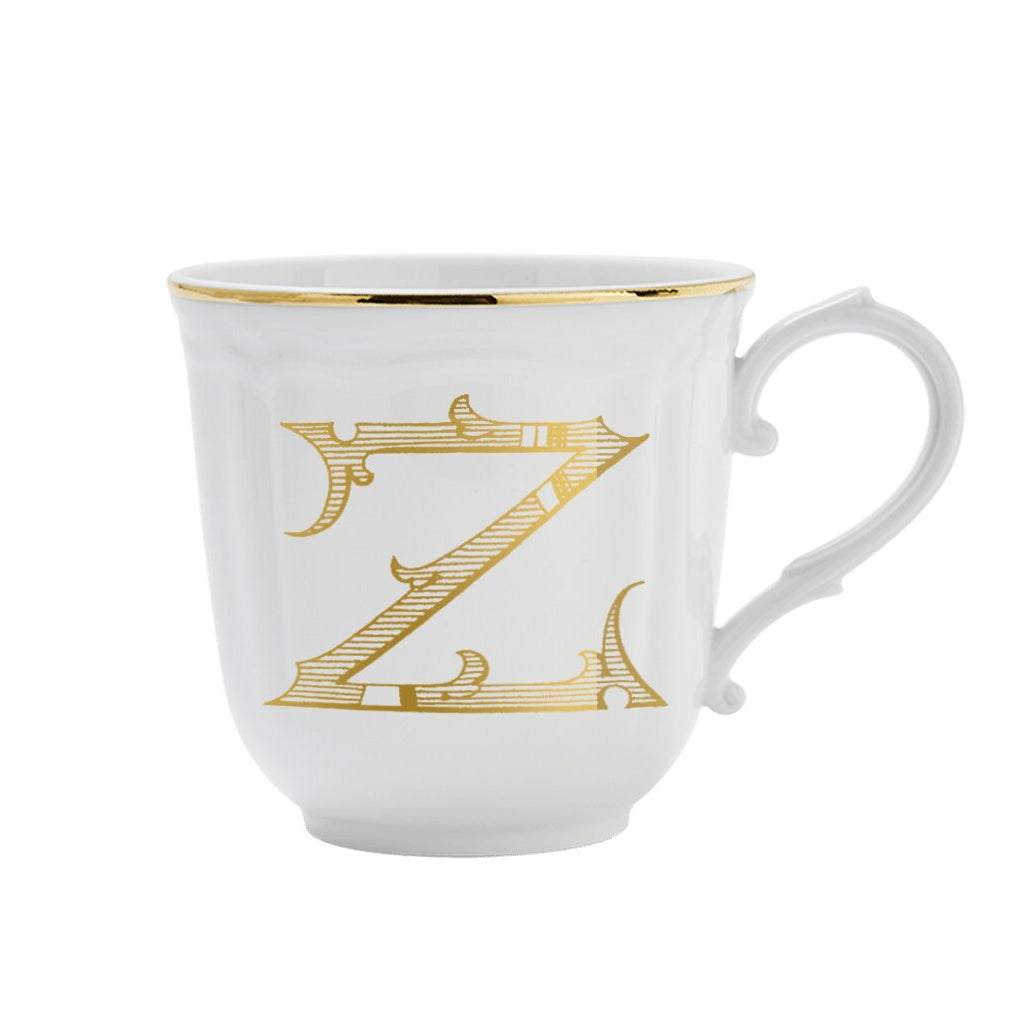Ginori 1735 Corona Monogram Letter Mug, Gold – Letter Z