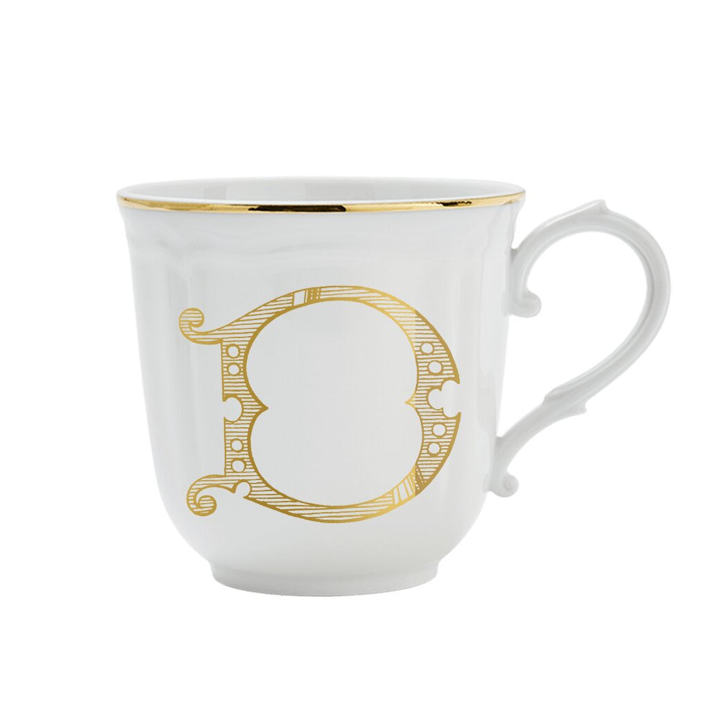 Ginori 1735 Corona Monogram Letter Mug, Gold – Letter D