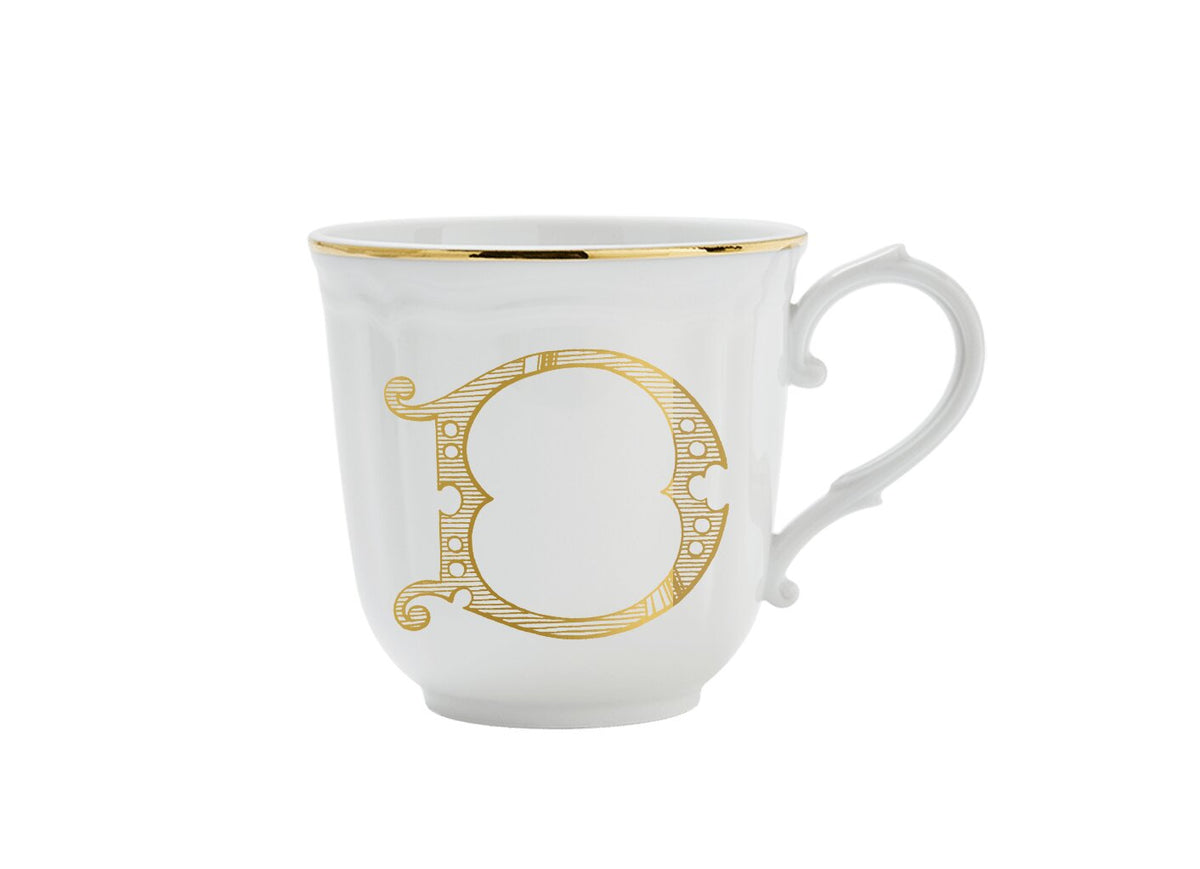 Ginori 1735 Corona Monogram Letter Mug, Gold – Letter D