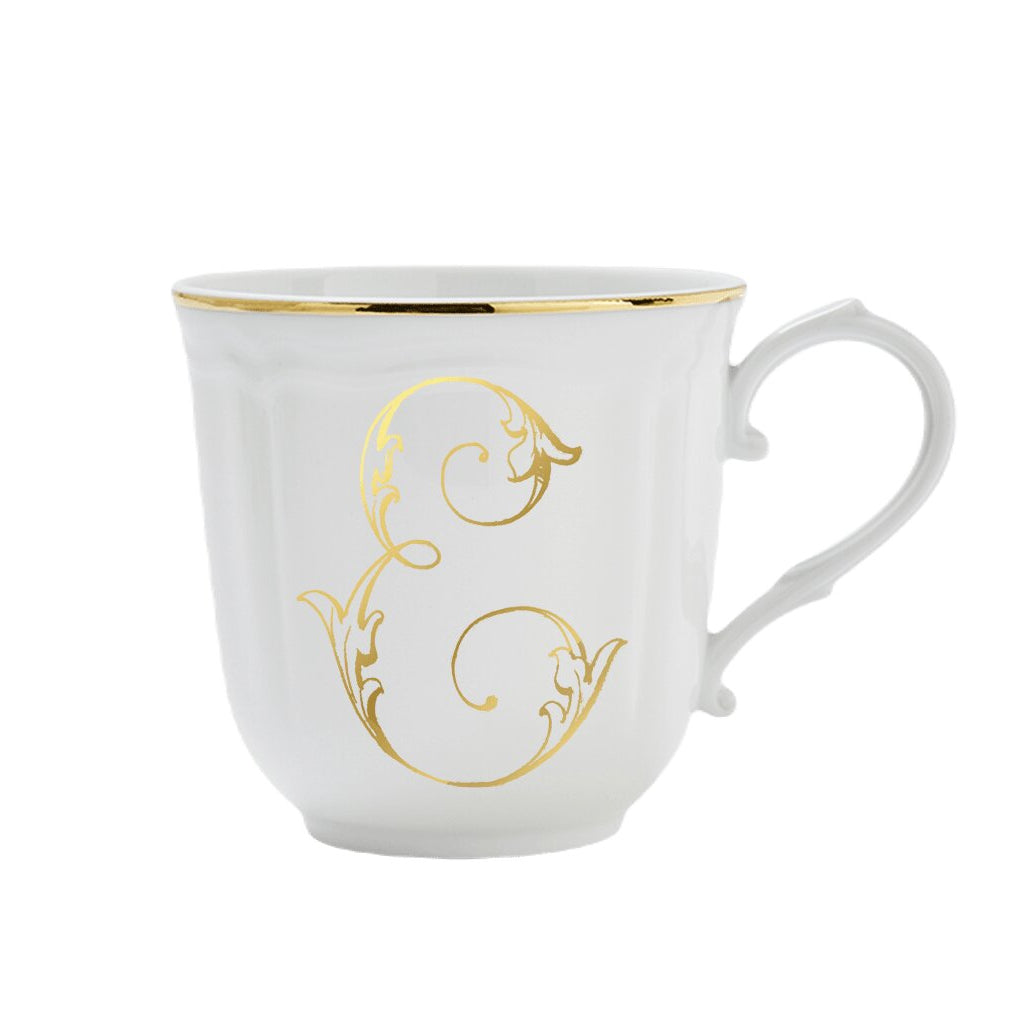Ginori 1735 Corona Monogram Letter Mug, Gold – Letter E