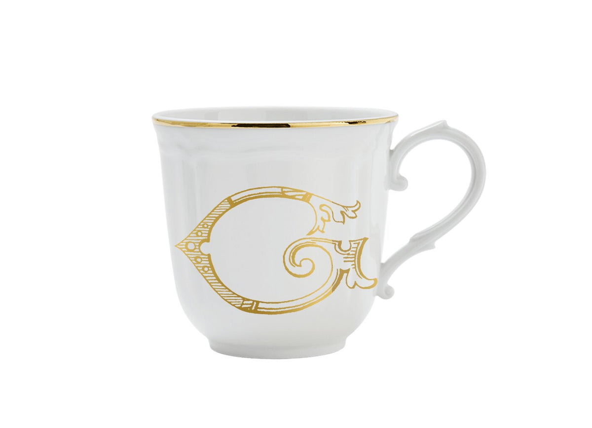 Ginori 1735 Corona Monogram Letter Mug, Gold – Letter G
