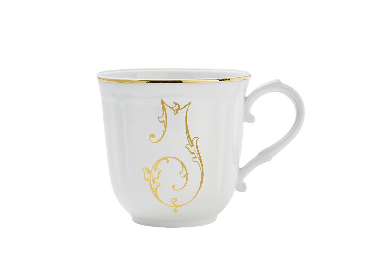 Ginori 1735 Corona Monogram Letter Mug, Gold – Letter I