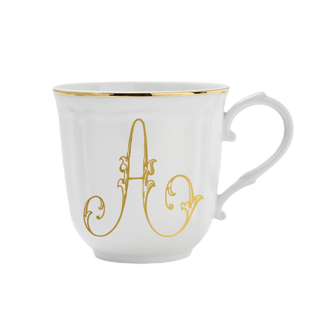 Ginori 1735 Corona Monogram Letter Mug, Gold – Letter A