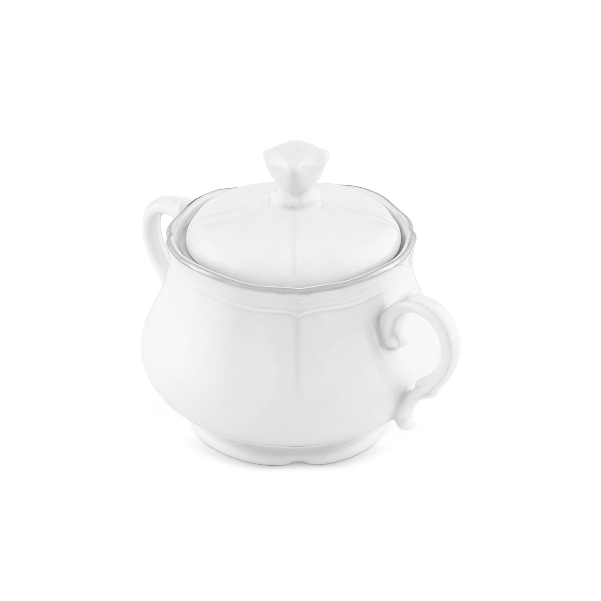 Ginori 1735 Corona Sugar Bowl, Platinum, view 2