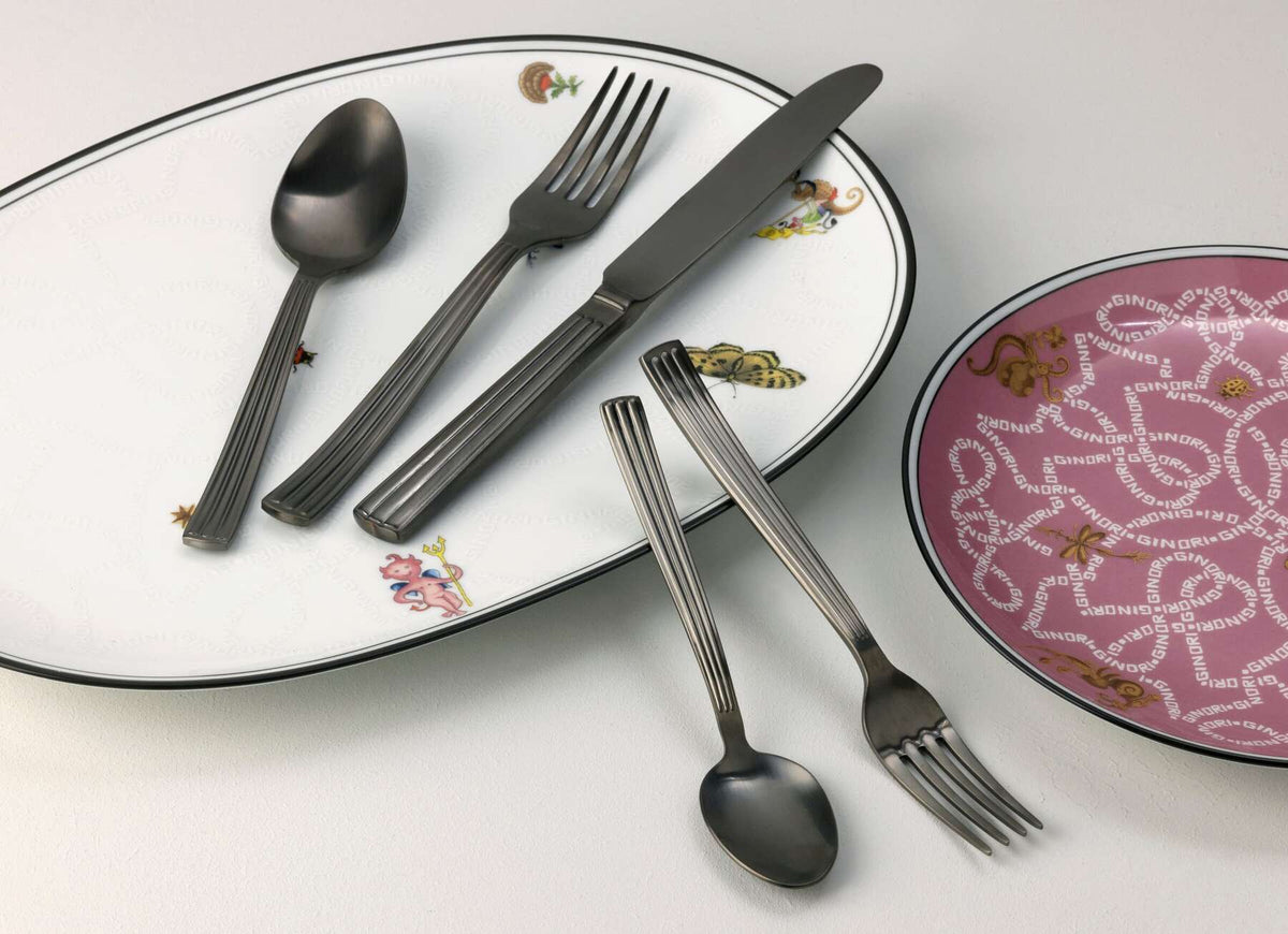 Ginori 1735 Diana 5-Piece Cutlery Set, Brushed Black, view 3