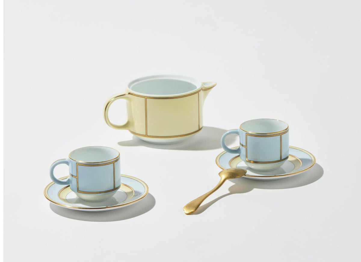 Ginori 1735 Diva Coffee Set for Two, Light Blue, view 4