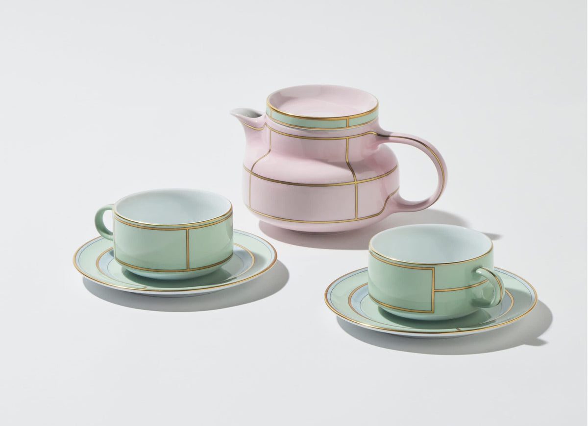 Ginori 1735 Diva Tea Set for Two, Green, view 4
