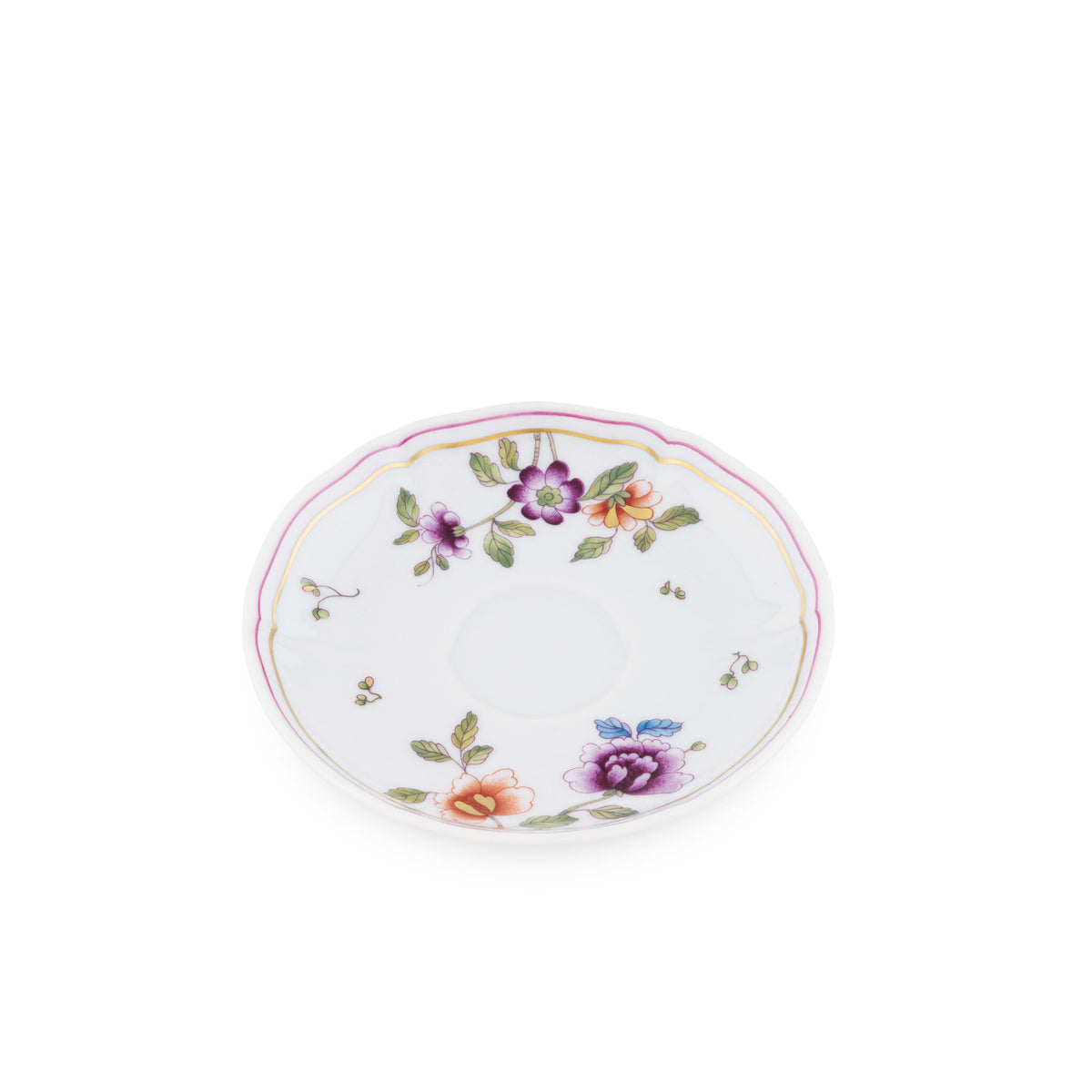 Ginori 1735 Granduca Coreana Espresso Saucer, Flowers, view 2
