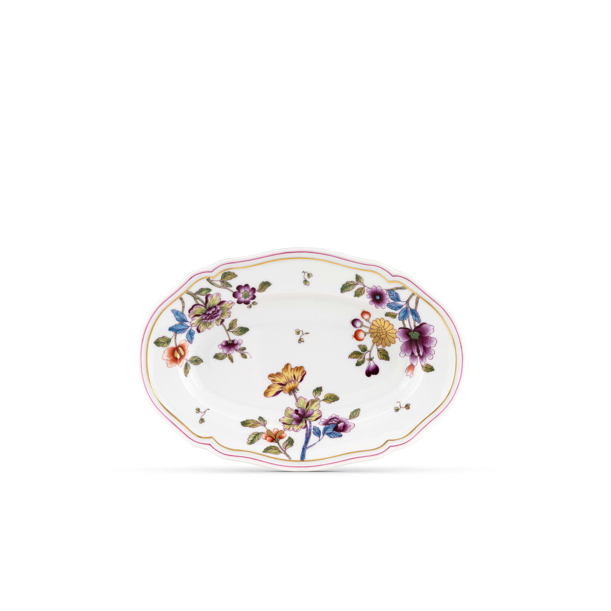Ginori 1735 Granduca Coreana Pickle Dish, Flowers