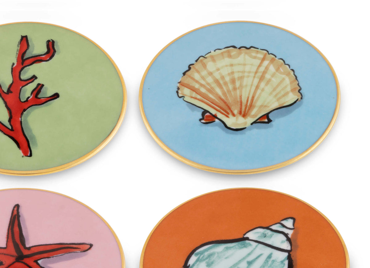 Ginori 1735 Il Viaggio di Nettuno Coasters, Multi Decoration, Set of 4, view 3