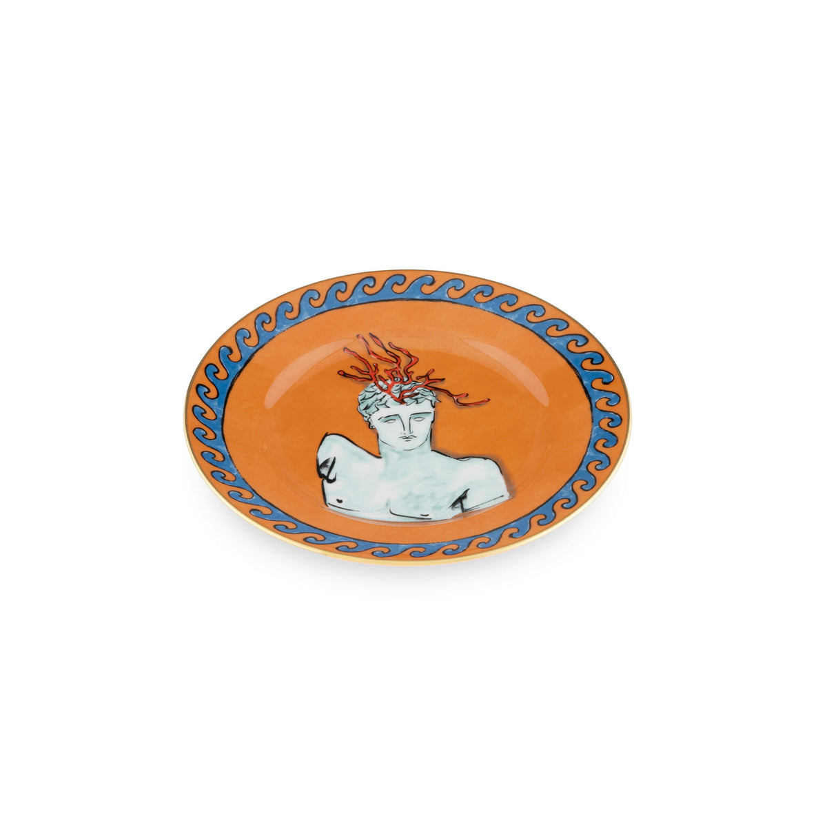 Ginori 1735 Il Viaggio di Nettuno Dessert Plate, Rock Orange, view 2