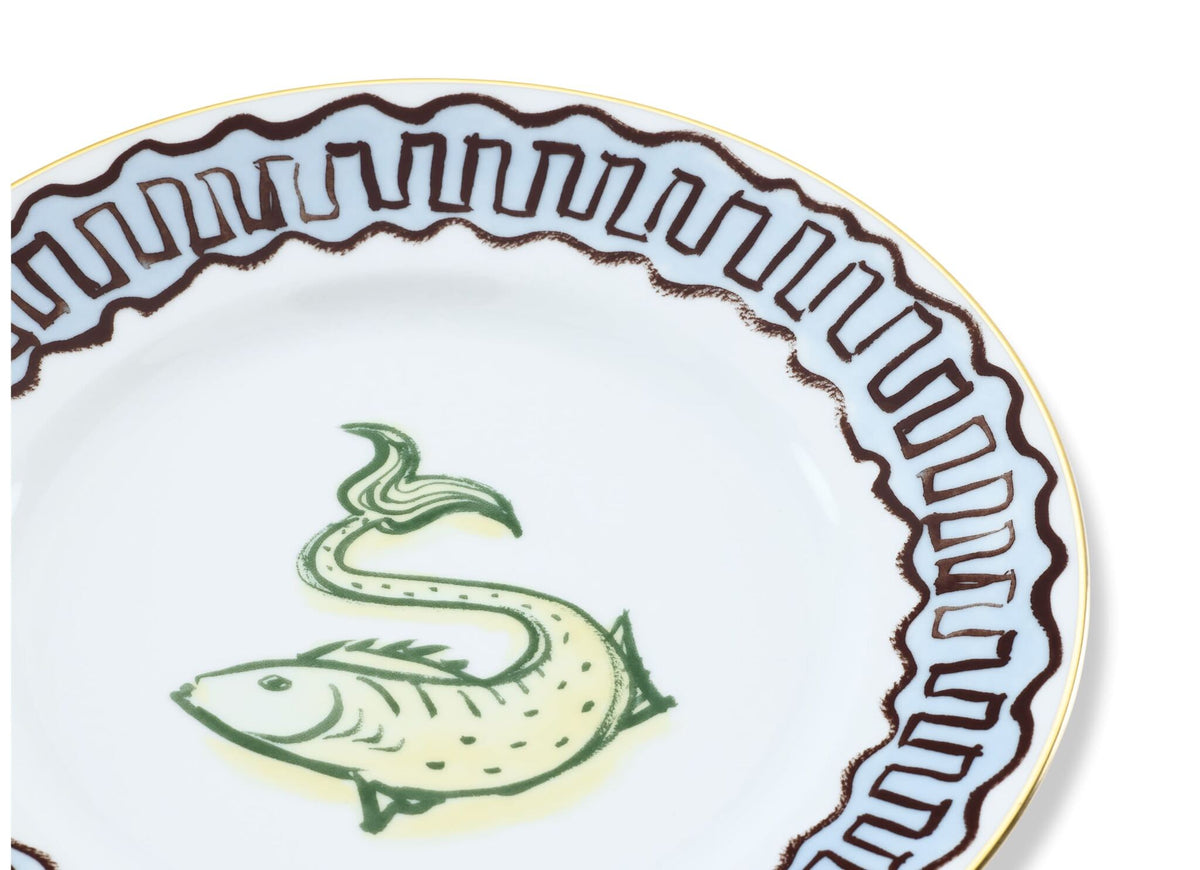 Ginori 1735 Il Viaggio di Nettuno Dessert Plate, Sky Blue, view 3