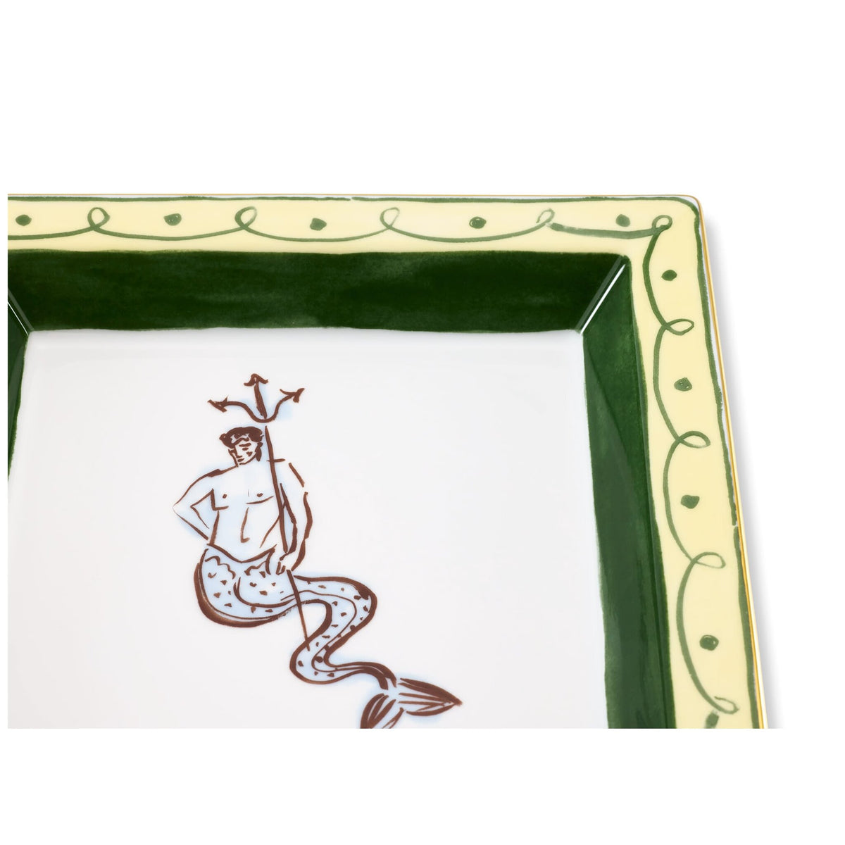 Ginori 1735 Il Viaggio di Nettuno Large Square Change Tray, Amalfi Lemon, view 3