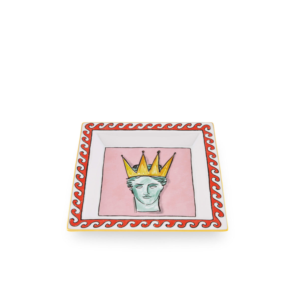 Ginori 1735 Il Viaggio di Nettuno Large Square Change Tray, Pink, view 2