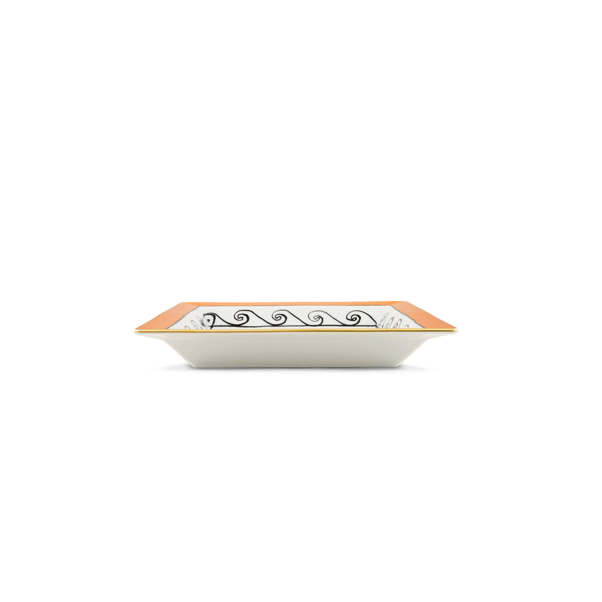 Ginori 1735 Il Viaggio di Nettuno Large Square Change Tray, Rock Orange, view 4