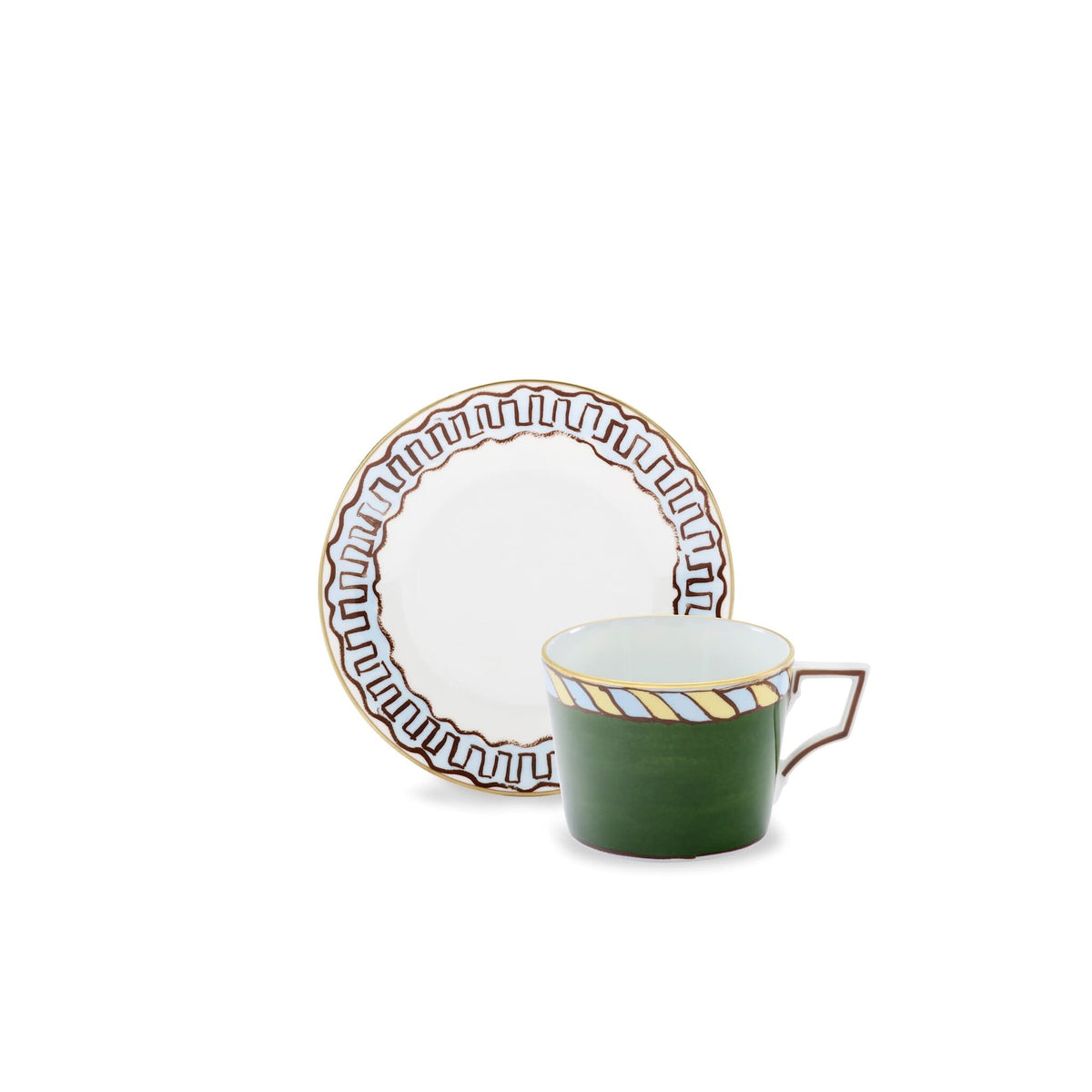 Ginori 1735 Il Viaggio di Nettuno Tea Set for Two, Pine Green, view 3